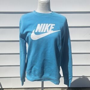 Nike Turquoise Crewneck Sweatshirt with White Logo